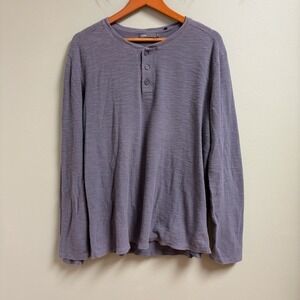 Vince Mens Long Sleeve Thermal Henley Lined Size XL Gray Neutral Preppy Coastal